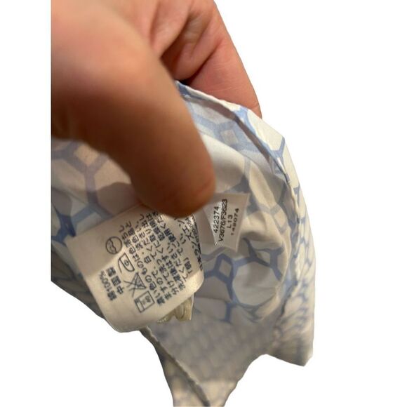 Lands'End Abstract Circle Print No Iron Supima Button Up Shirt White Size 18 - Picture 5 of 6